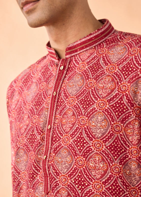 Manyavar Men Marvelous Maroon Kurta Pajama