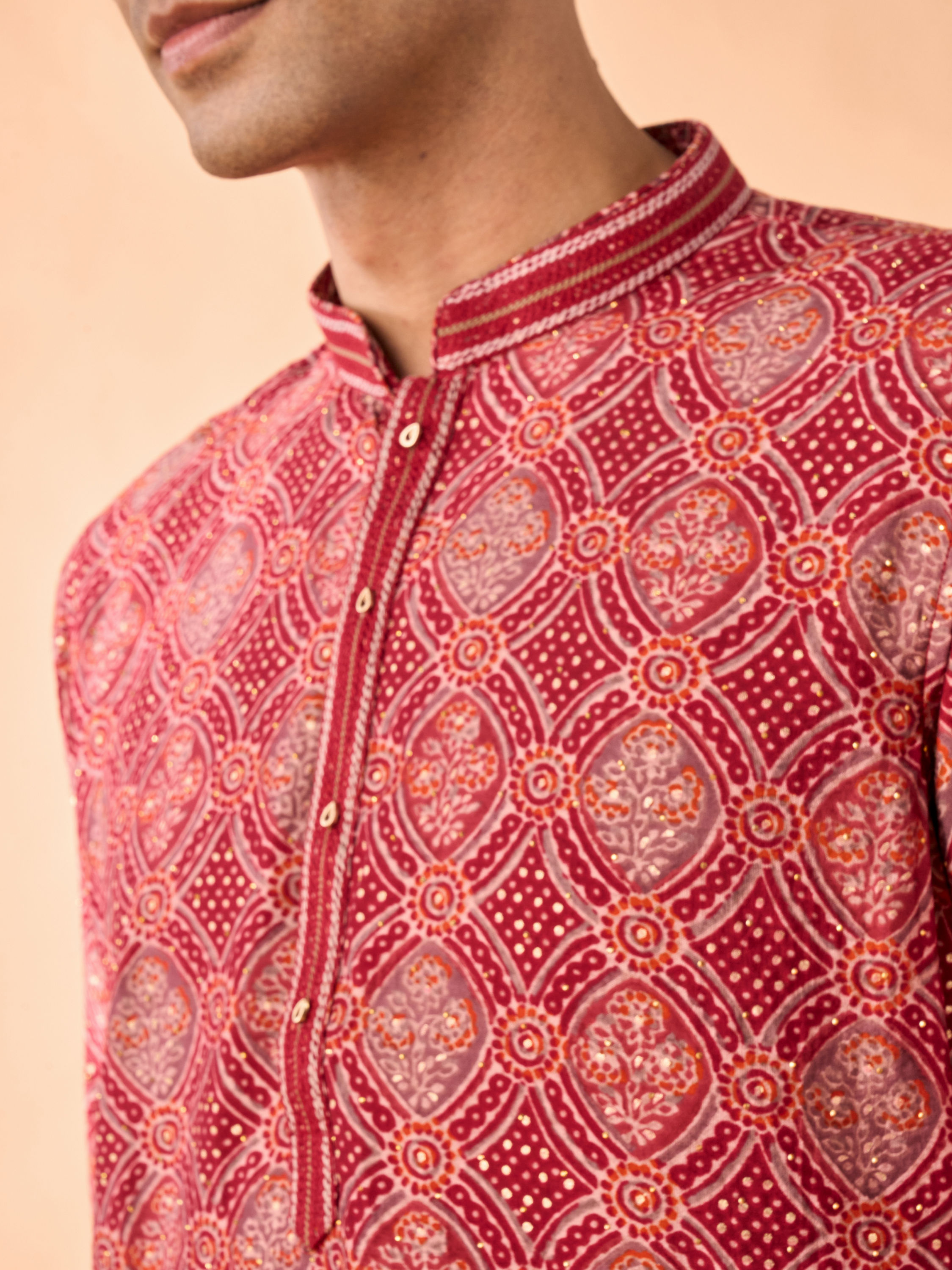 Manyavar Men Marvelous Maroon Kurta Pajama