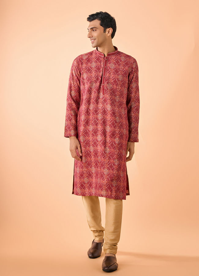 Manyavar Men Marvelous Maroon Kurta Pajama