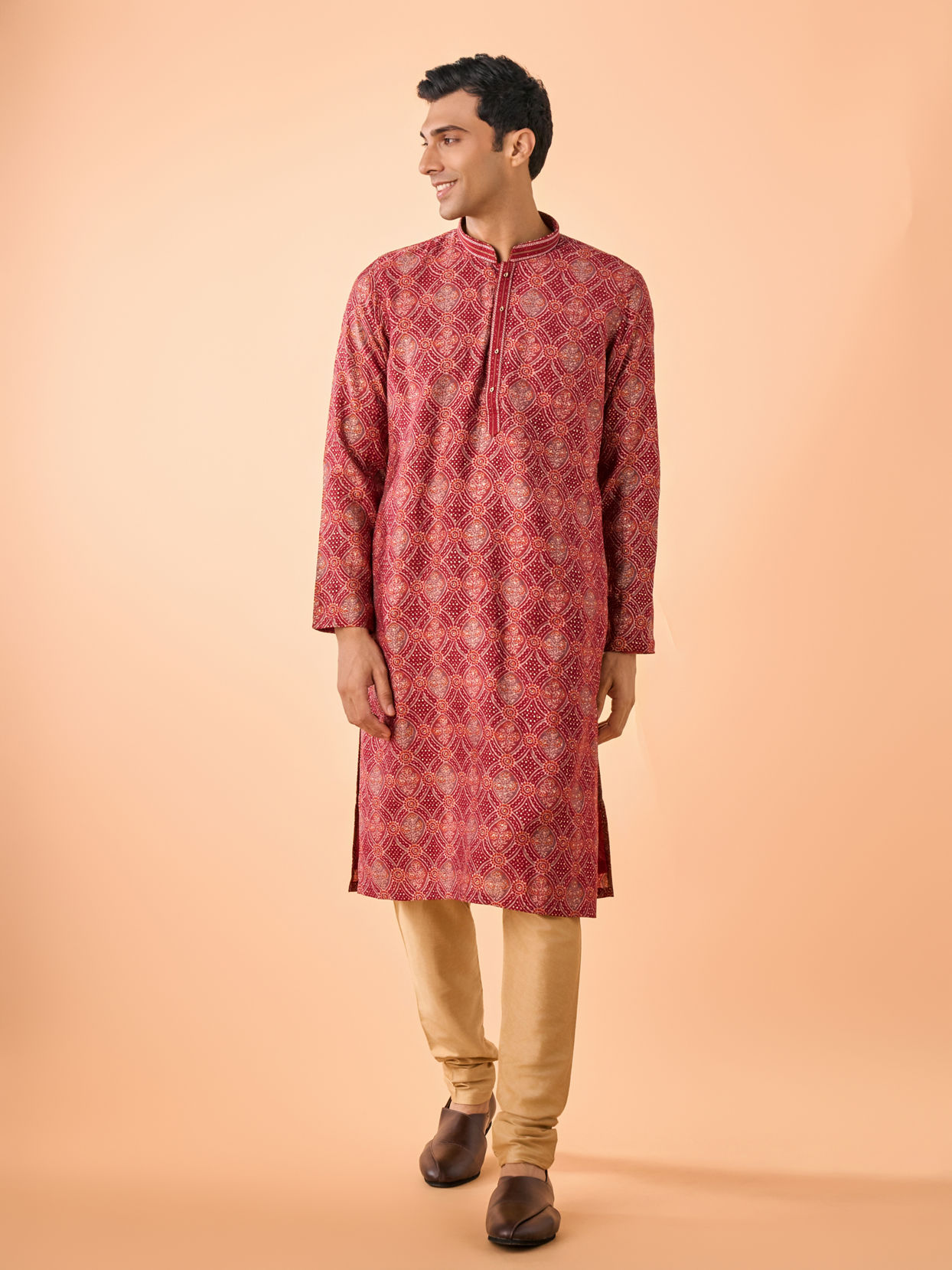 Manyavar Men Marvelous Maroon Kurta Pajama