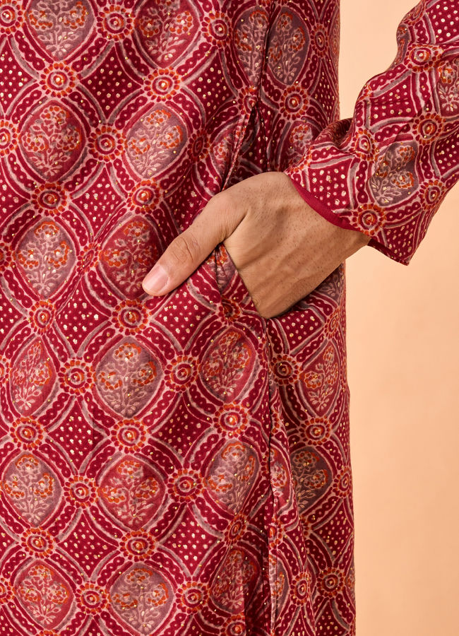Manyavar Men Marvelous Maroon Kurta Pajama