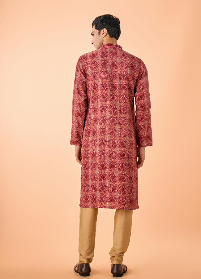 Manyavar Men Marvelous Maroon Kurta Pajama