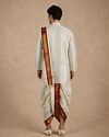 Manyavar Men Cream Art Silk Veshti Dhoti with Dupatta