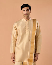 Manyavar Men Beige Silk Festive Veshti Dhoti