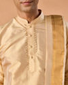 Manyavar Men Beige Silk Festive Veshti Dhoti
