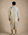 Manyavar Men Cream Silk Veshti Dhoti with Embroidery