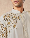 Manyavar Men Cream Silk Veshti Dhoti with Dupatta
