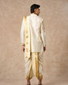 Manyavar Men Cream Silk Veshti Dhoti with Dupatta