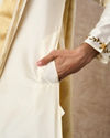 Manyavar Men Cream Silk Veshti Dhoti with Dupatta