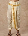 Manyavar Men Cream Silk Veshti Dhoti with Dupatta