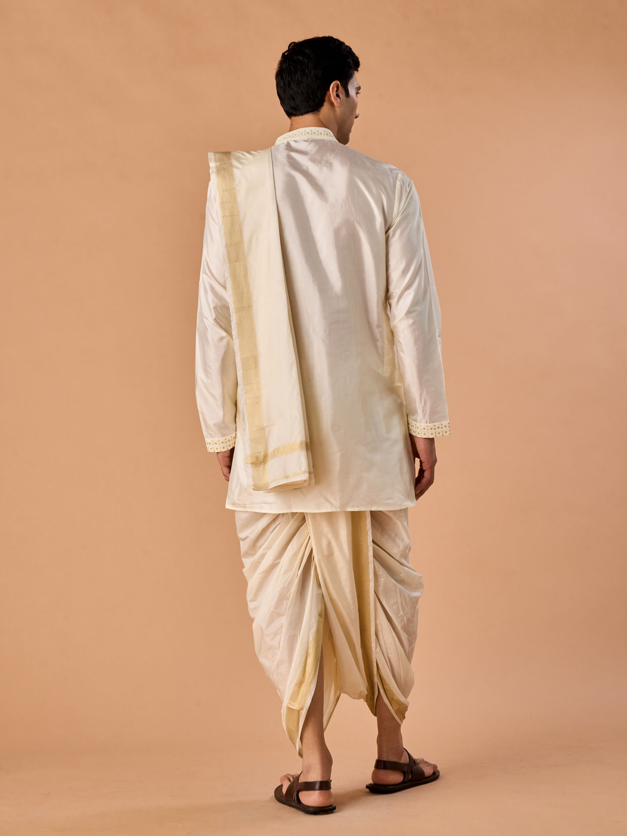 Manyavar Men Radiant Cream Veshti Dhoti
