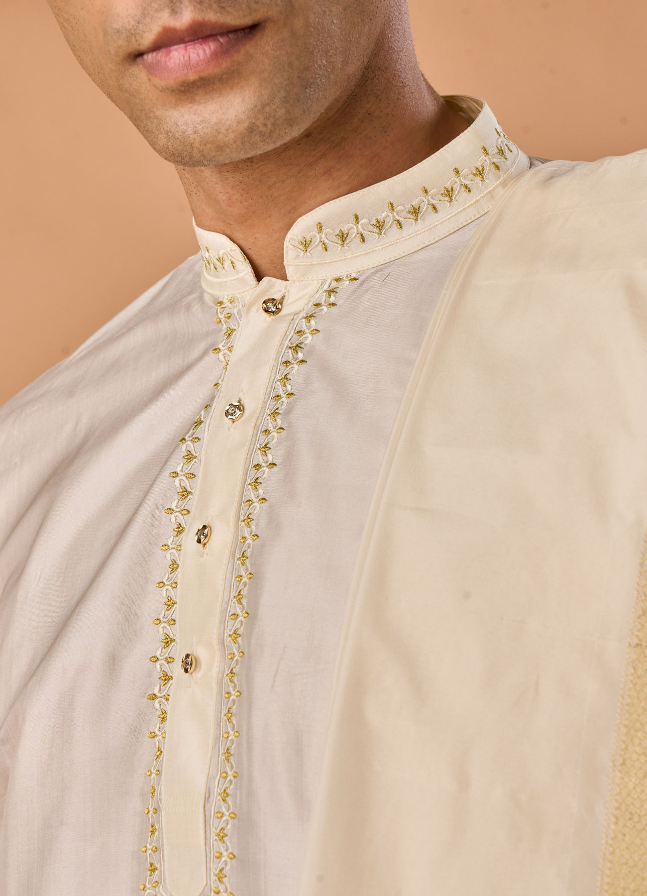 Manyavar Men Radiant Cream Veshti Dhoti