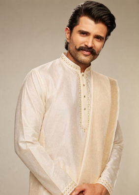 Manyavar Men Radiant Cream Veshti Dhoti