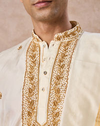 Manyavar Men Regal Cream Silk Veshti Dhoti