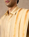 Manyavar Men Fawn Silk Veshti Dhoti with Dupatta for Traditional Events