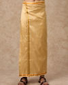 Manyavar Men Fawn Silk Veshti Dhoti with Dupatta for Traditional Events