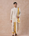 Manyavar Men Cream Kurta Pancha Set