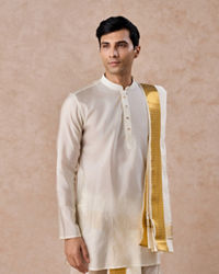 Manyavar Men Cream Kurta Pancha Set