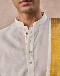 Manyavar Men Cream Kurta Pancha Set