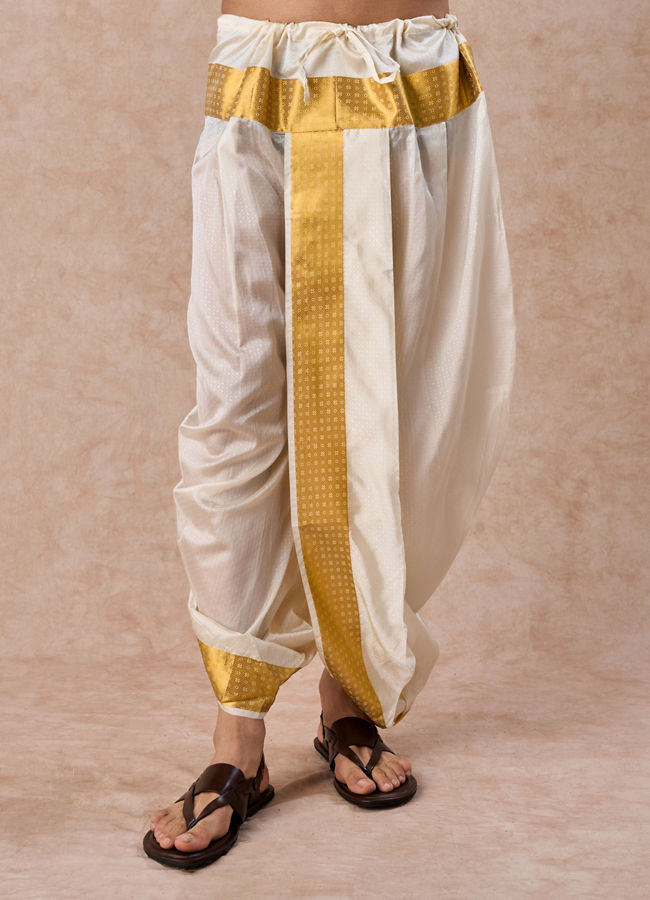 Manyavar Men Cream Kurta Pancha Set