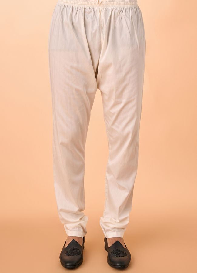 Manyavar Men Exquisite Dark Blue Kurta Churidar