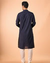Manyavar Men Exquisite Dark Blue Kurta Churidar