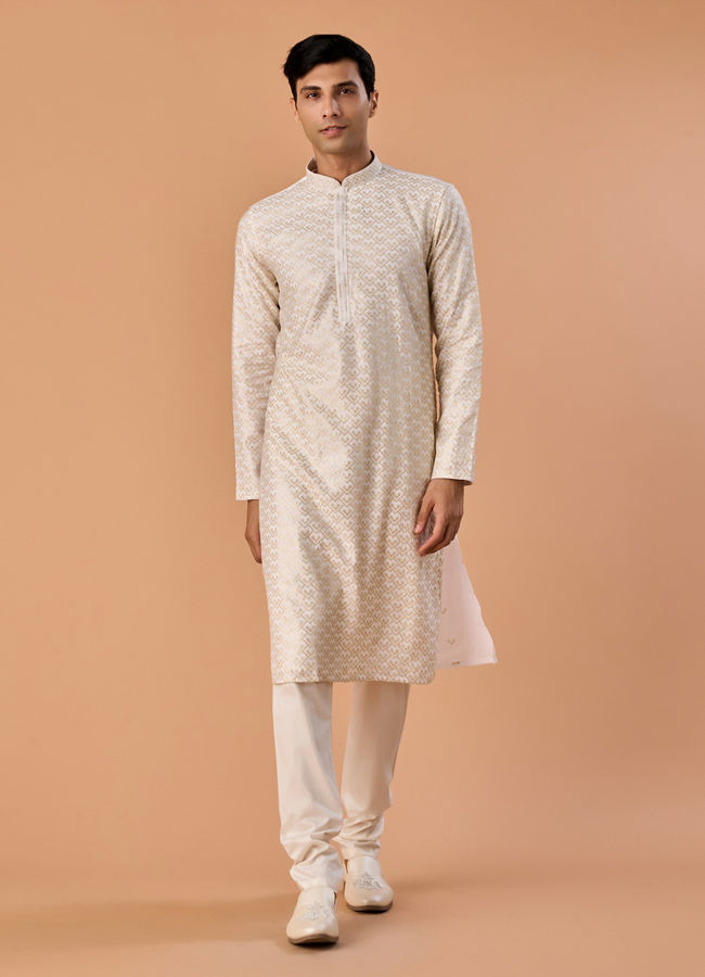 Manyavar Men Ethereal White Kurta Pajama