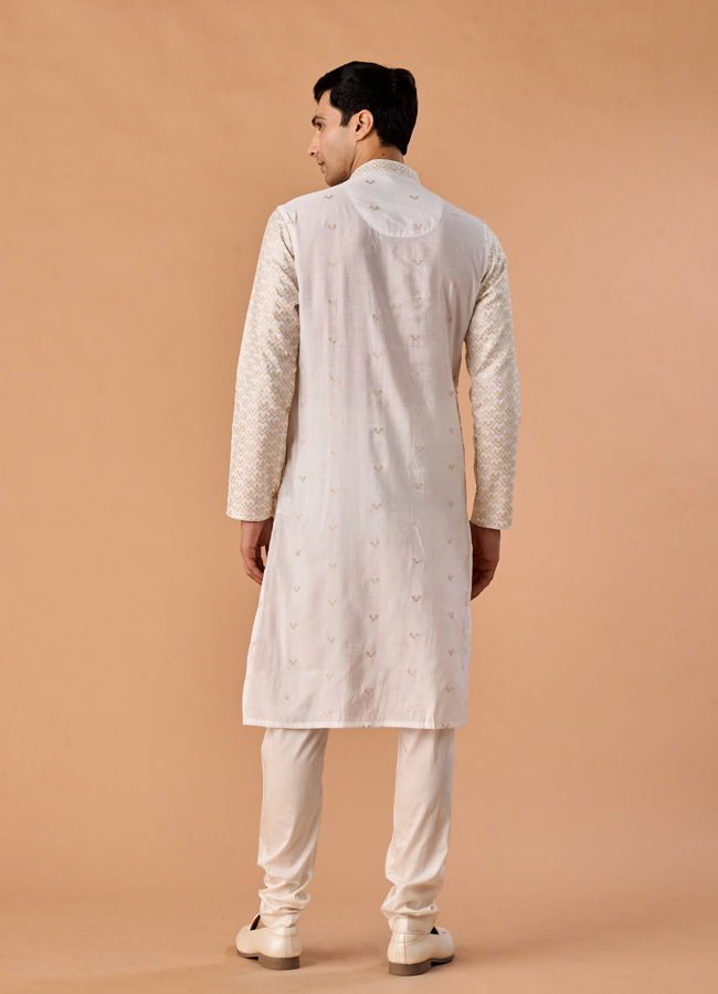 Manyavar Men Ethereal White Kurta Pajama