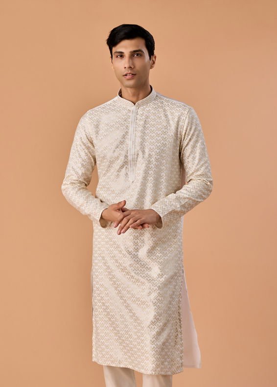Manyavar Men Ethereal White Kurta Pajama