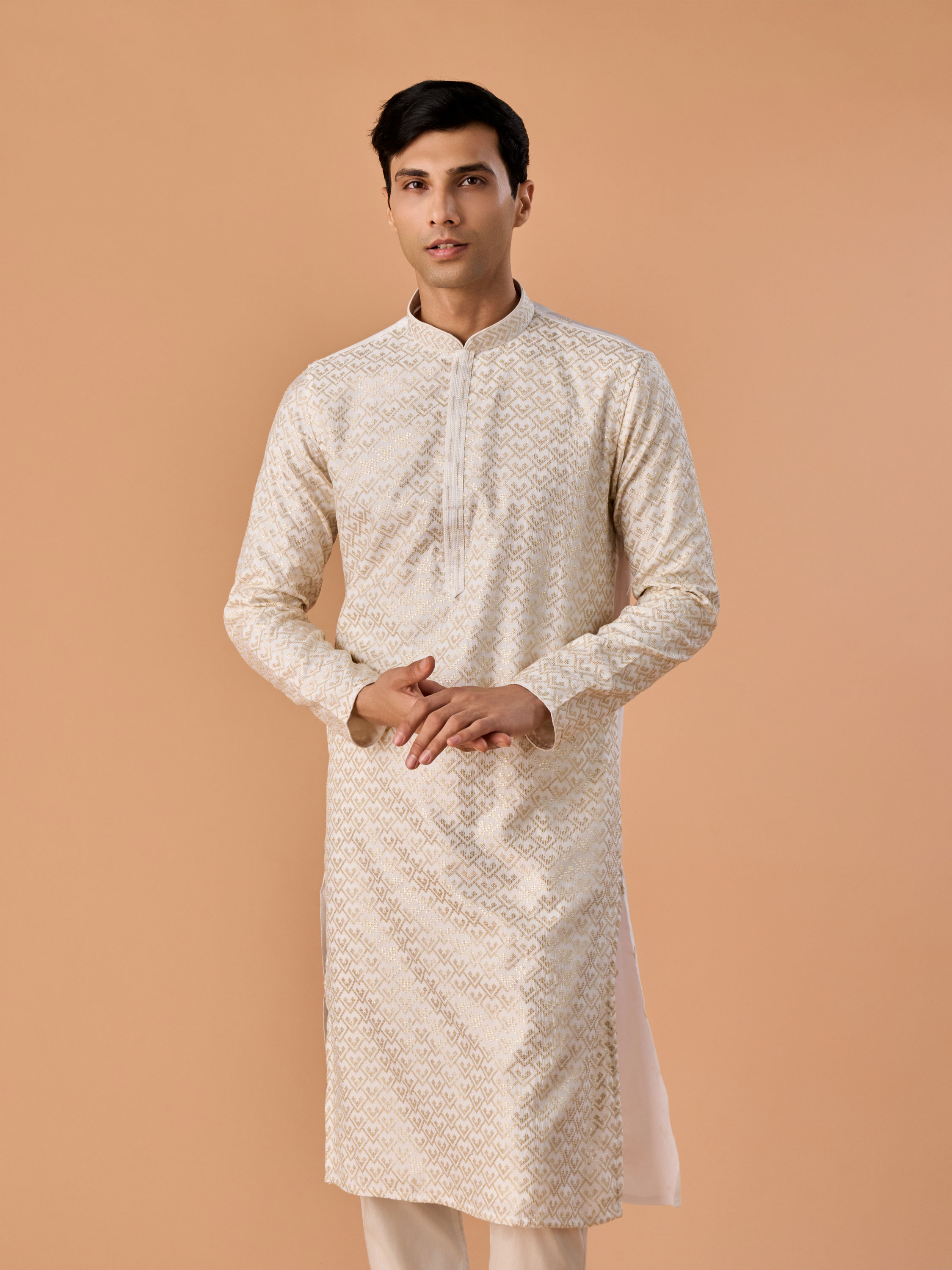 Manyavar Men Ethereal White Kurta Pajama