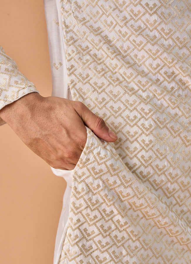 Manyavar Men Ethereal White Kurta Pajama