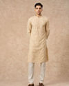 Manyavar Men Beige Georgette Kurta Churidar