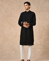 Manyavar Men Black Georgette Kurta Pajama