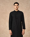 Manyavar Men Black Georgette Kurta Pajama