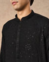 Manyavar Men Black Georgette Kurta Pajama