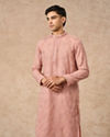 Manyavar Men Pink Georgette Kurta Churidar with Embroidery