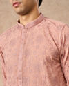 Manyavar Men Pink Georgette Kurta Churidar with Embroidery