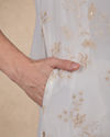 Manyavar Men Cream Georgette Kurta Churidar with Embroidery