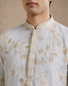 Manyavar Men Cream Georgette Kurta Churidar with Embroidery