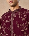 Manyavar Men Wine Georgette Kurta Pajama