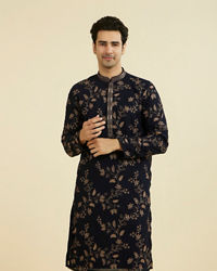 Manyavar Men Royal Blue Elegance Kurta Churidar