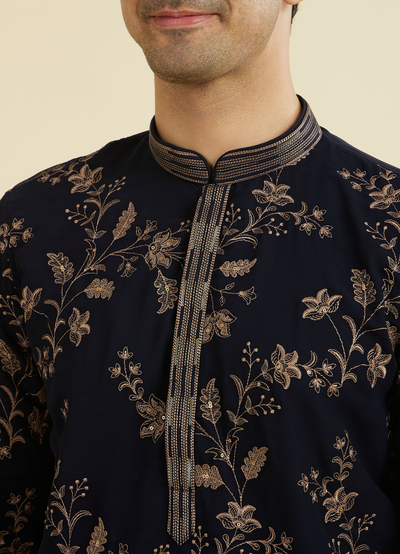 Manyavar Men Royal Blue Elegance Kurta Churidar