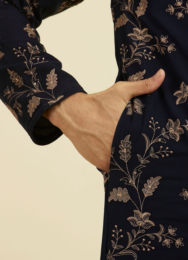 Manyavar Men Royal Blue Elegance Kurta Churidar