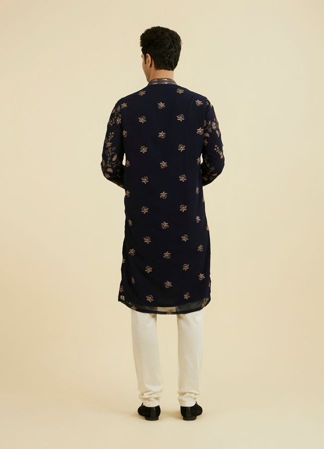 Manyavar Men Royal Blue Elegance Kurta Churidar