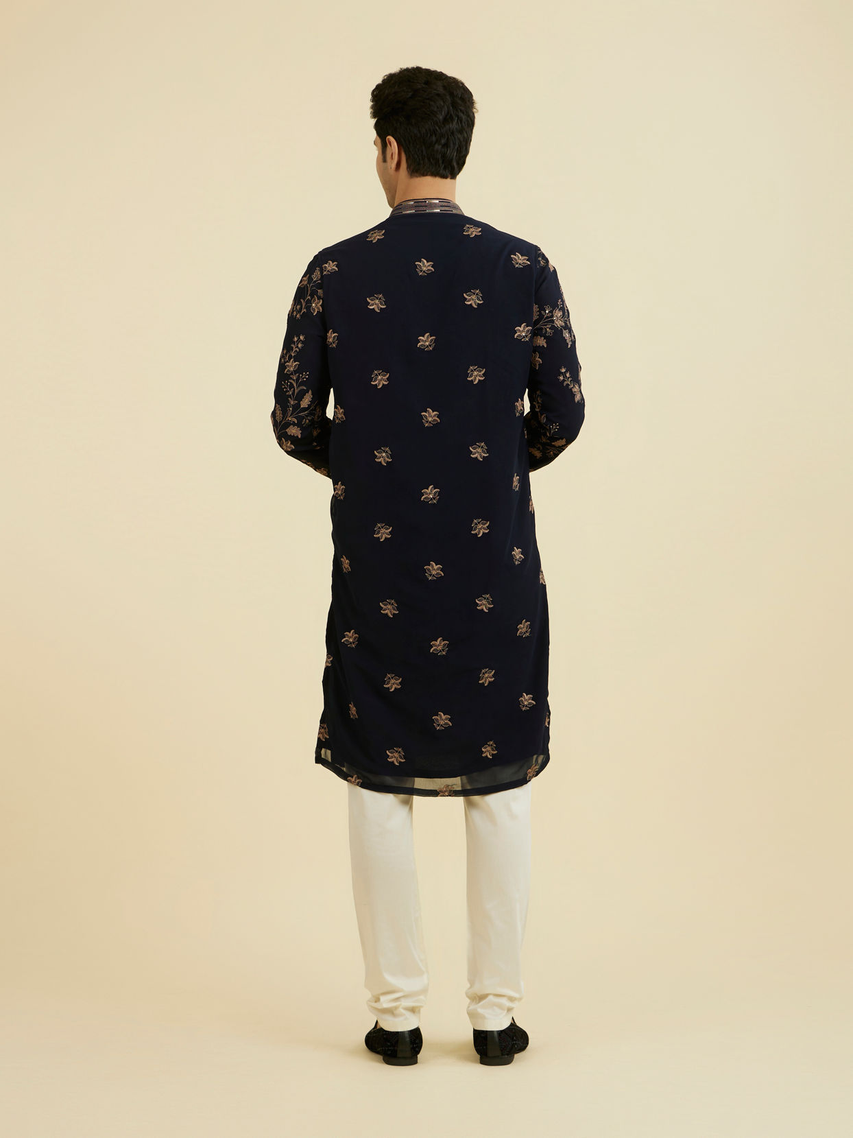 Manyavar Men Royal Blue Elegance Kurta Churidar