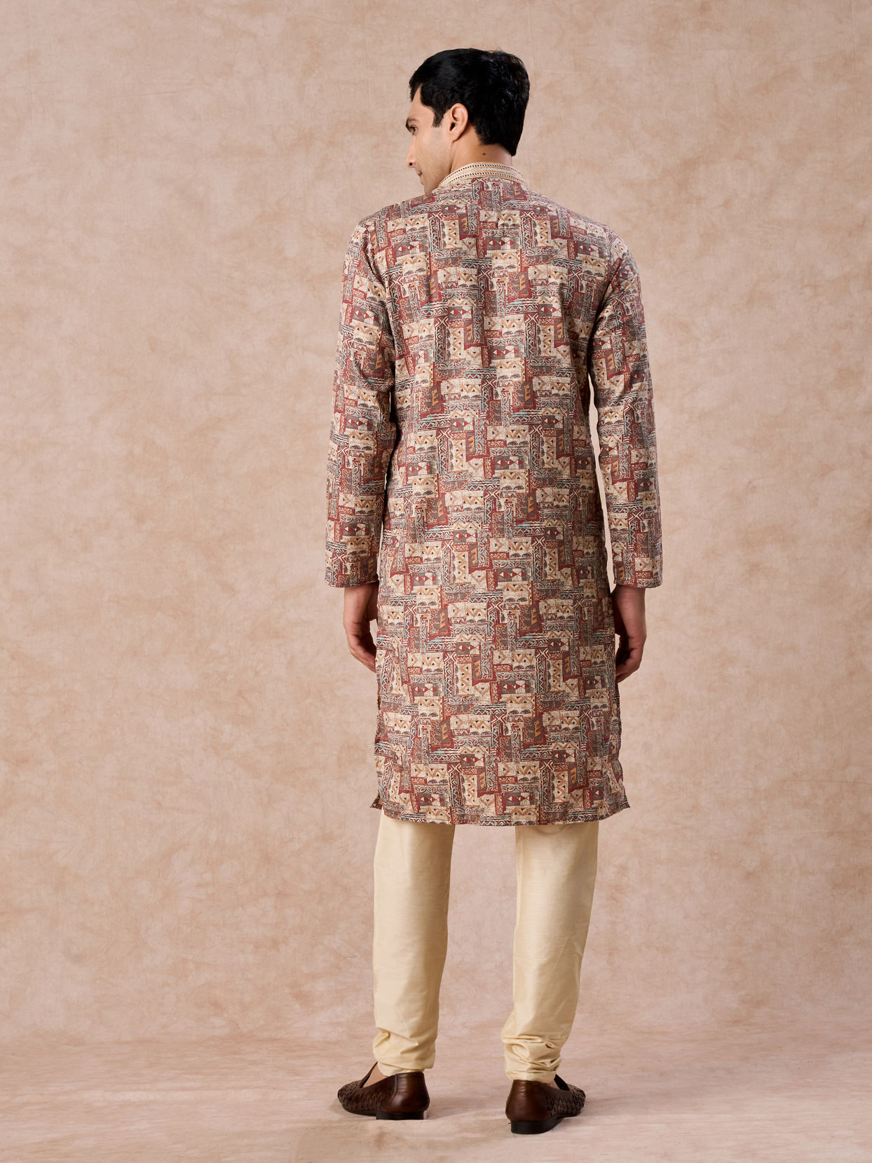 Manyavar Men Fawn Elegance Kurta Churidar