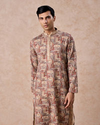 Manyavar Men Fawn Elegance Kurta Churidar