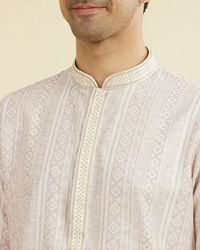 Manyavar Men Beige Kurta Churidar Ensemble
