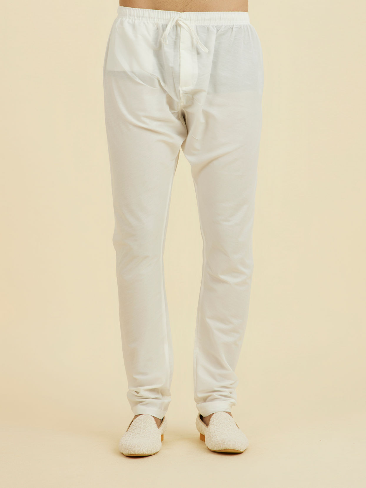 Manyavar Men Beige Kurta Churidar Ensemble