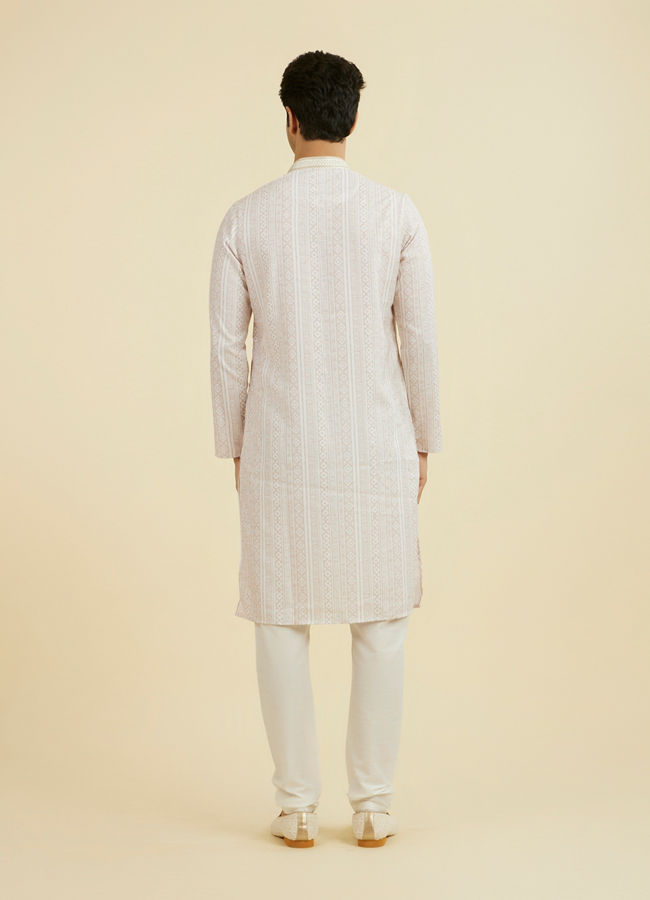 Manyavar Men Beige Kurta Churidar Ensemble